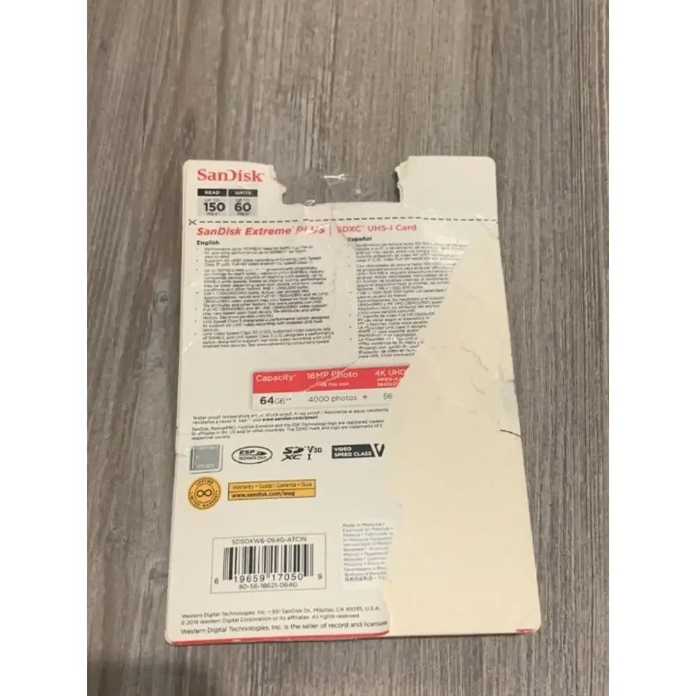 SanDisk Extreme PLUS SDXC UHS-I 64GB memory card